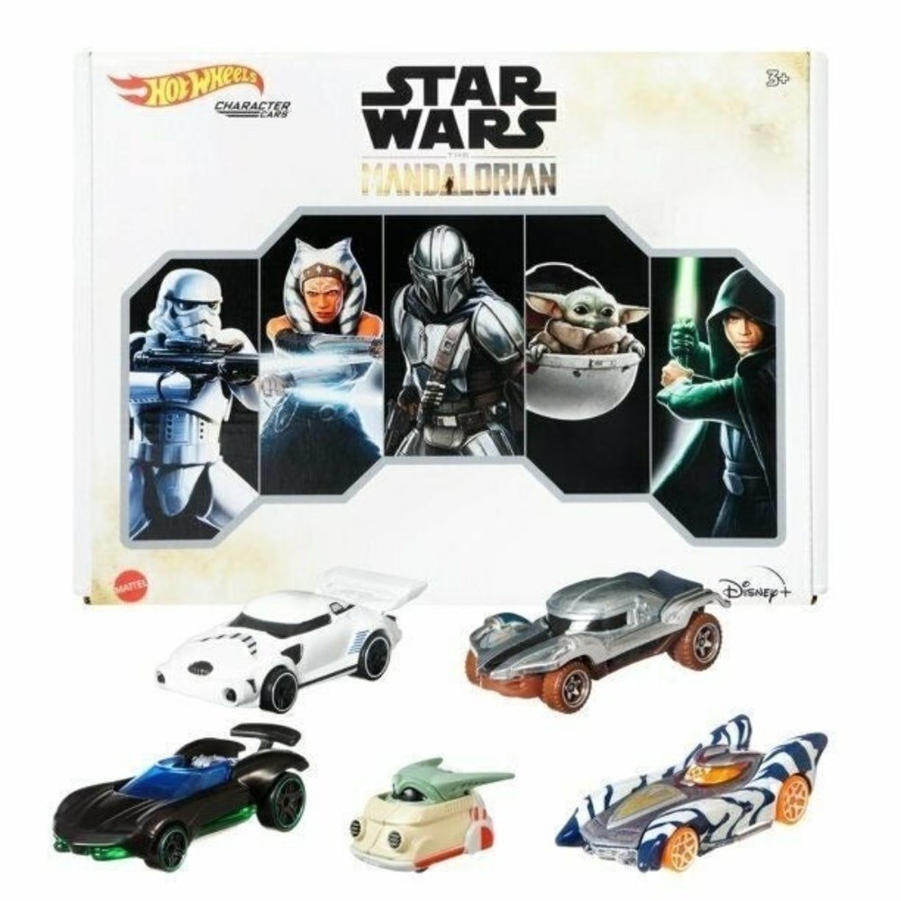 ​Hot Wheels Star Wars The Mandalorian Character Car 5-Pack, 5 Cars Based on Char